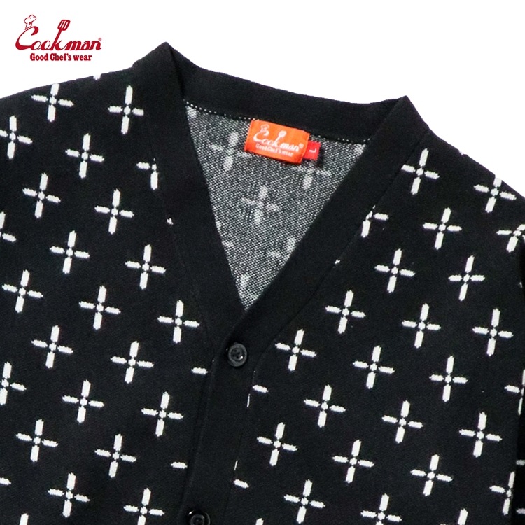�����ǥ����� Knitted Cardigan Bandanna Cross Black