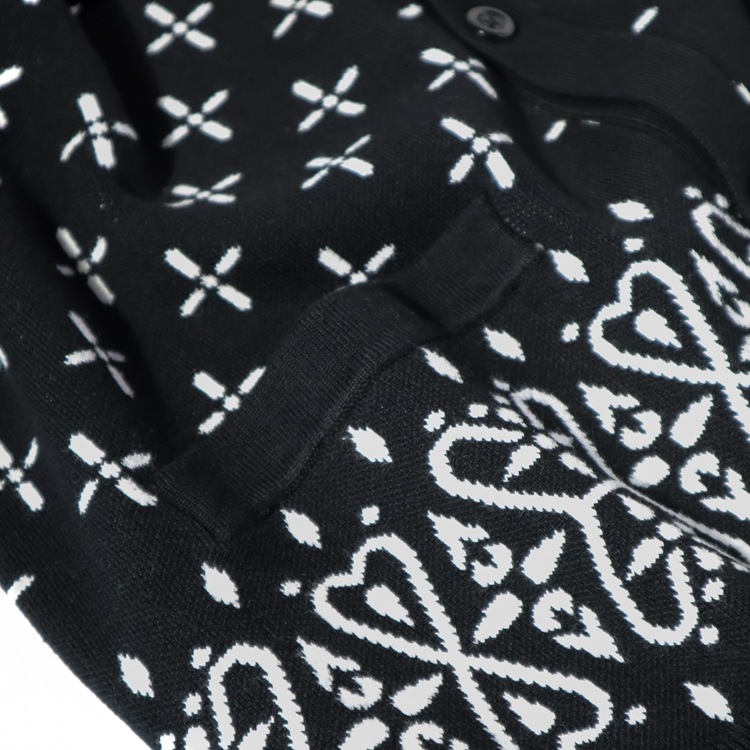 �����ǥ����� Knitted Cardigan Bandanna Cross Black
