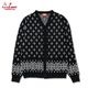 �����ǥ����� Knitted Cardigan Bandanna Cross Black
