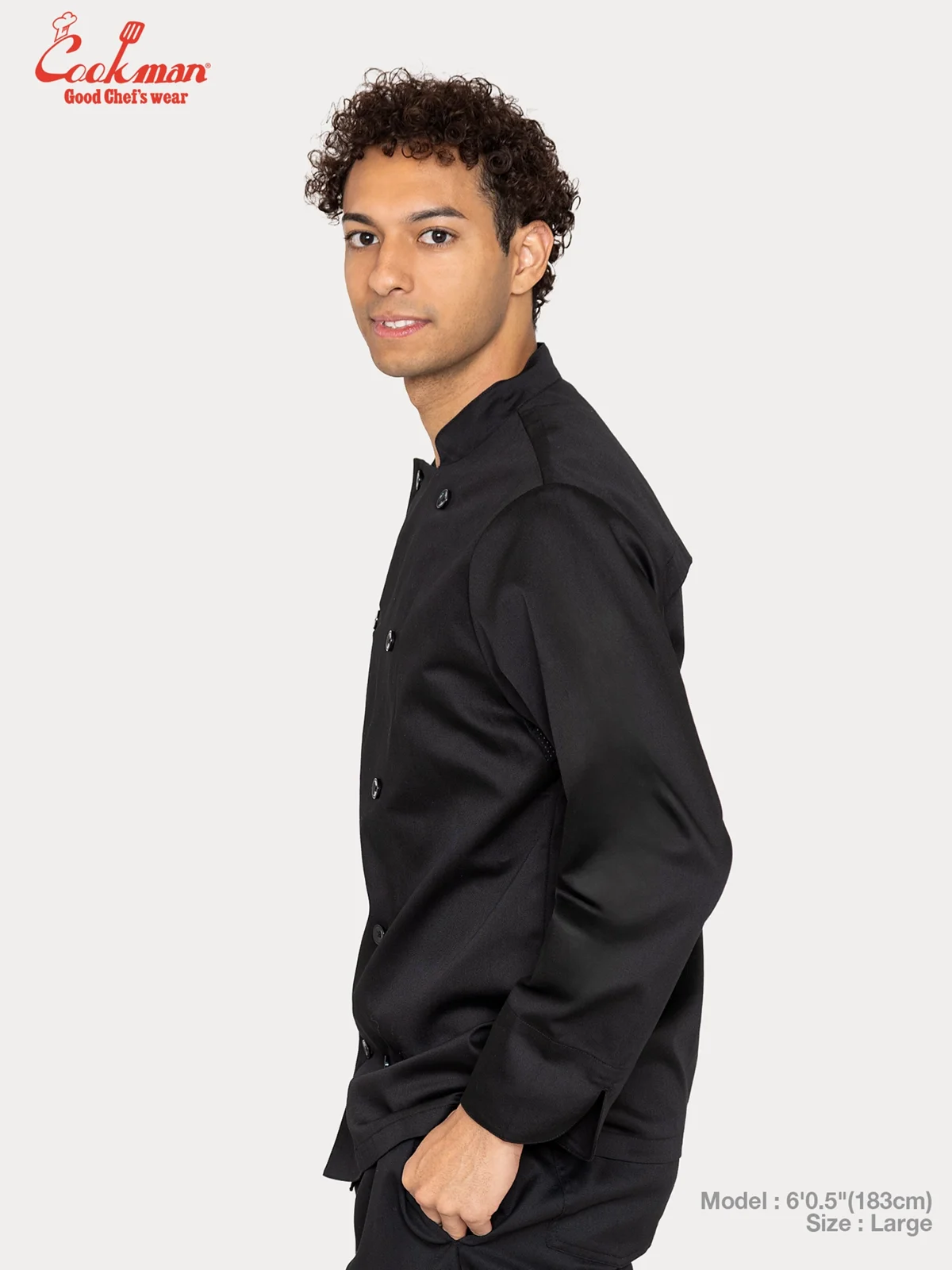 �����ե����� Chef Coat Long Sleeve Vented Black