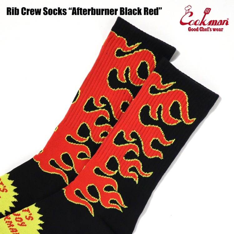 ���å��� Rib Crew Socks Afterburner Black Red