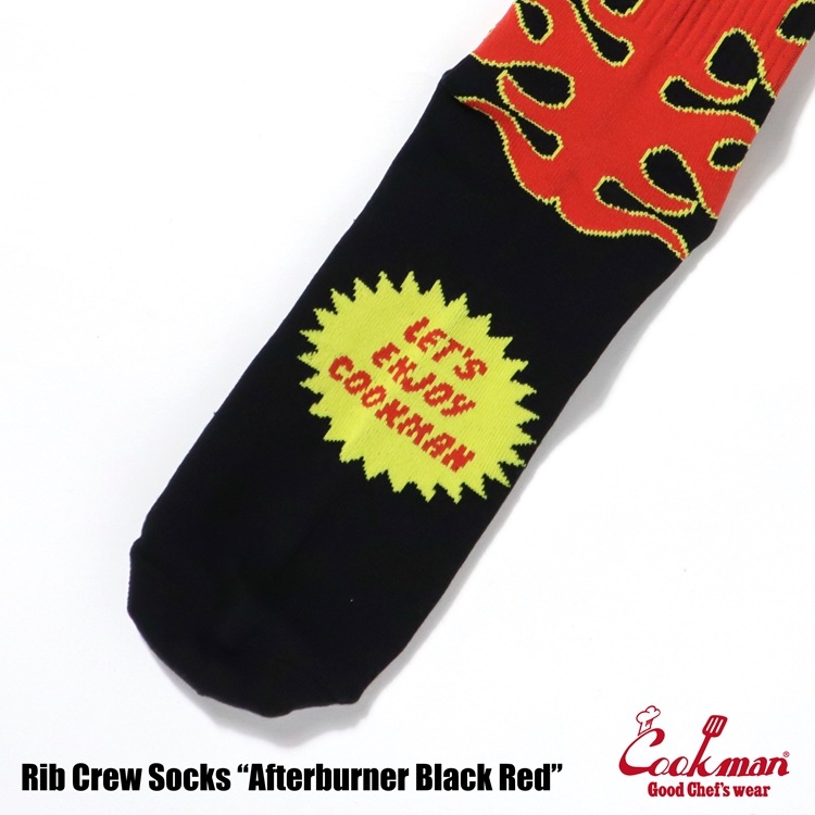 ���å��� Rib Crew Socks Afterburner Black Red