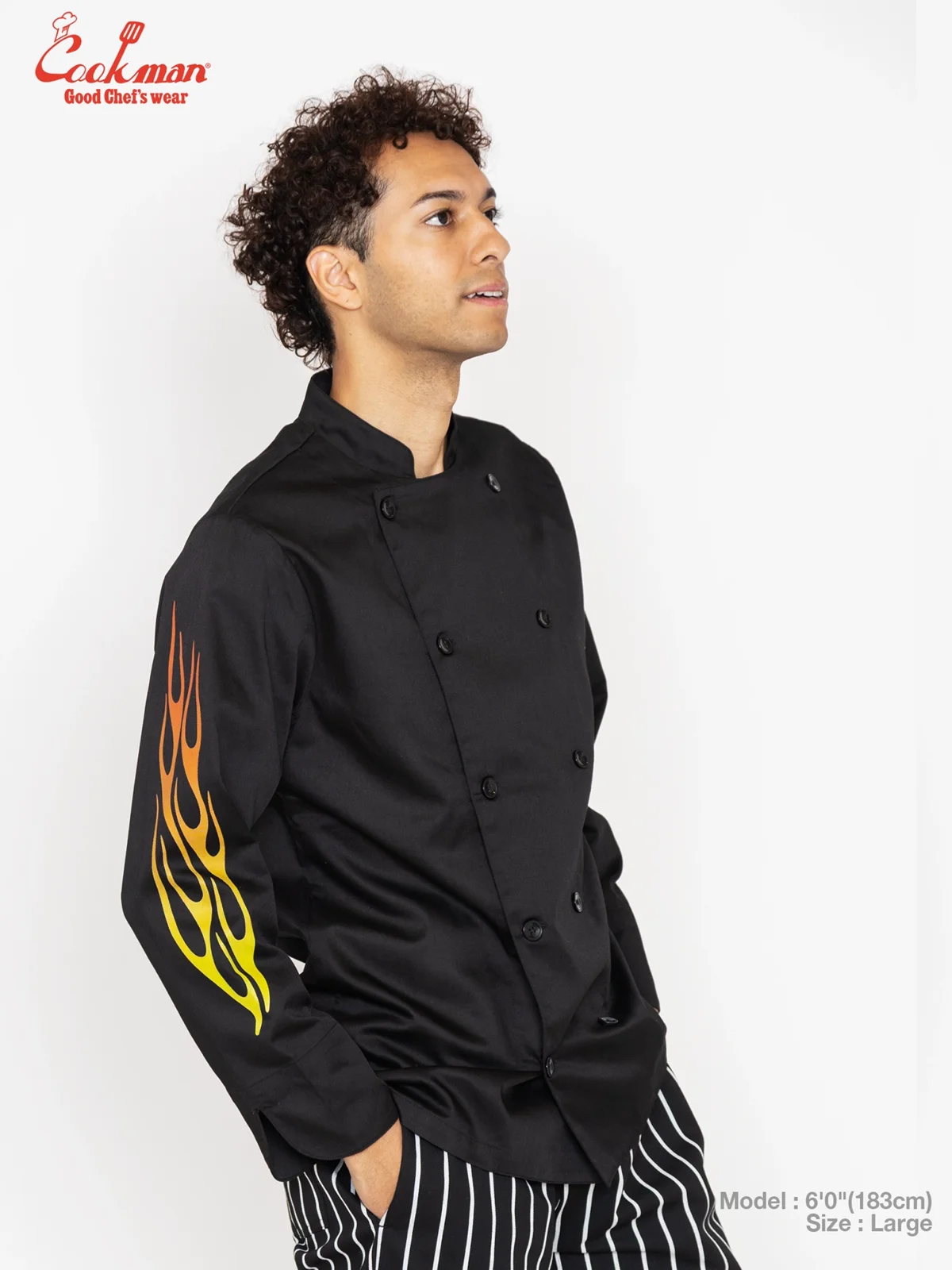 �����ե����� Chef Coat Long Sleeve Vented Gril Black