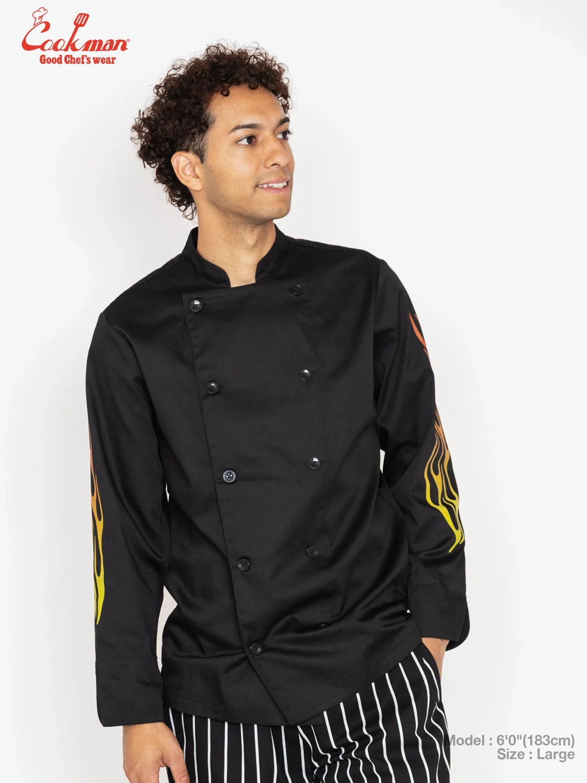 �����ե����� Chef Coat Long Sleeve Vented Gril Black