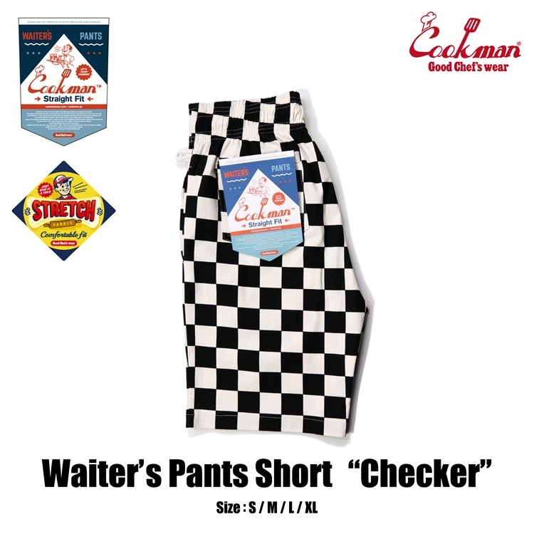 �������������ѥ�� Waiter's Pants Short Checker Black