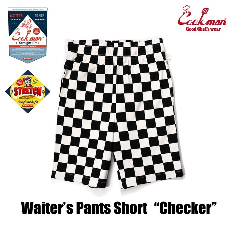 �������������ѥ�� Waiter's Pants Short Checker Black