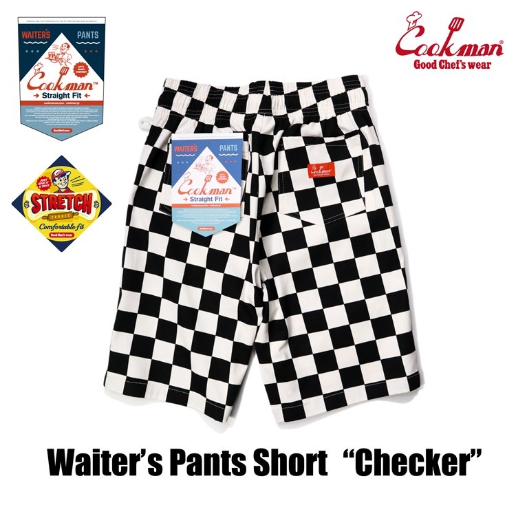 �������������ѥ�� Waiter's Pants Short Checker Black