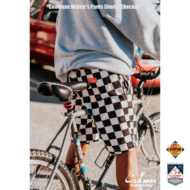 �������������ѥ�� Waiter's Pants Short Checker Black