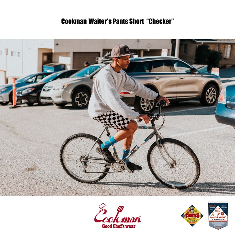 �������������ѥ�� Waiter's Pants Short Checker Black
