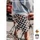 �������������ѥ�� Waiter's Pants Short Checker Black