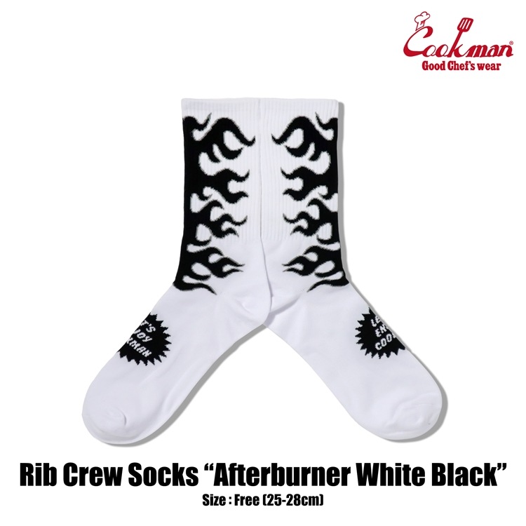 ���å��� Rib Crew Socks Afterburner White Black