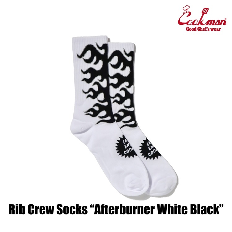 ���å��� Rib Crew Socks Afterburner White Black