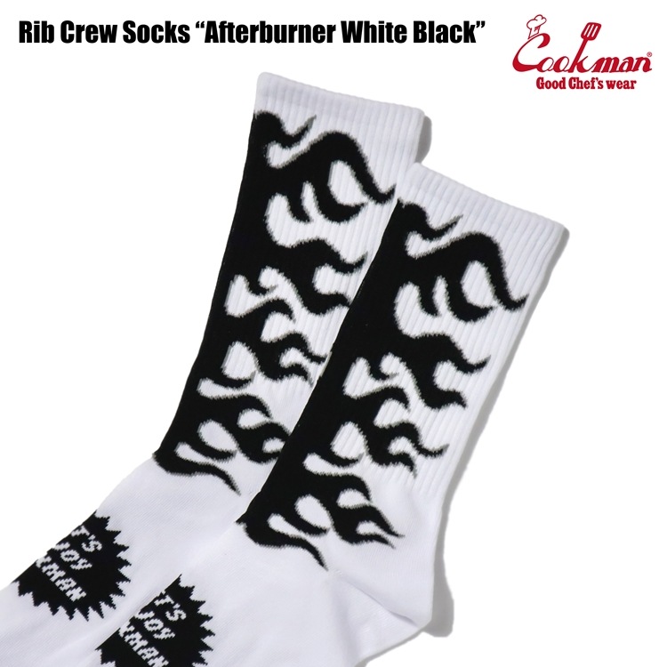���å��� Rib Crew Socks Afterburner White Black