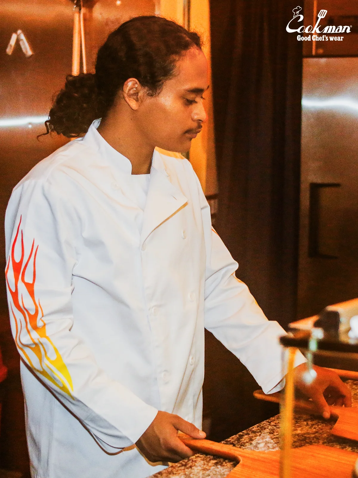 �����ե����� Chef Coat Long Sleeve Vented Gril White