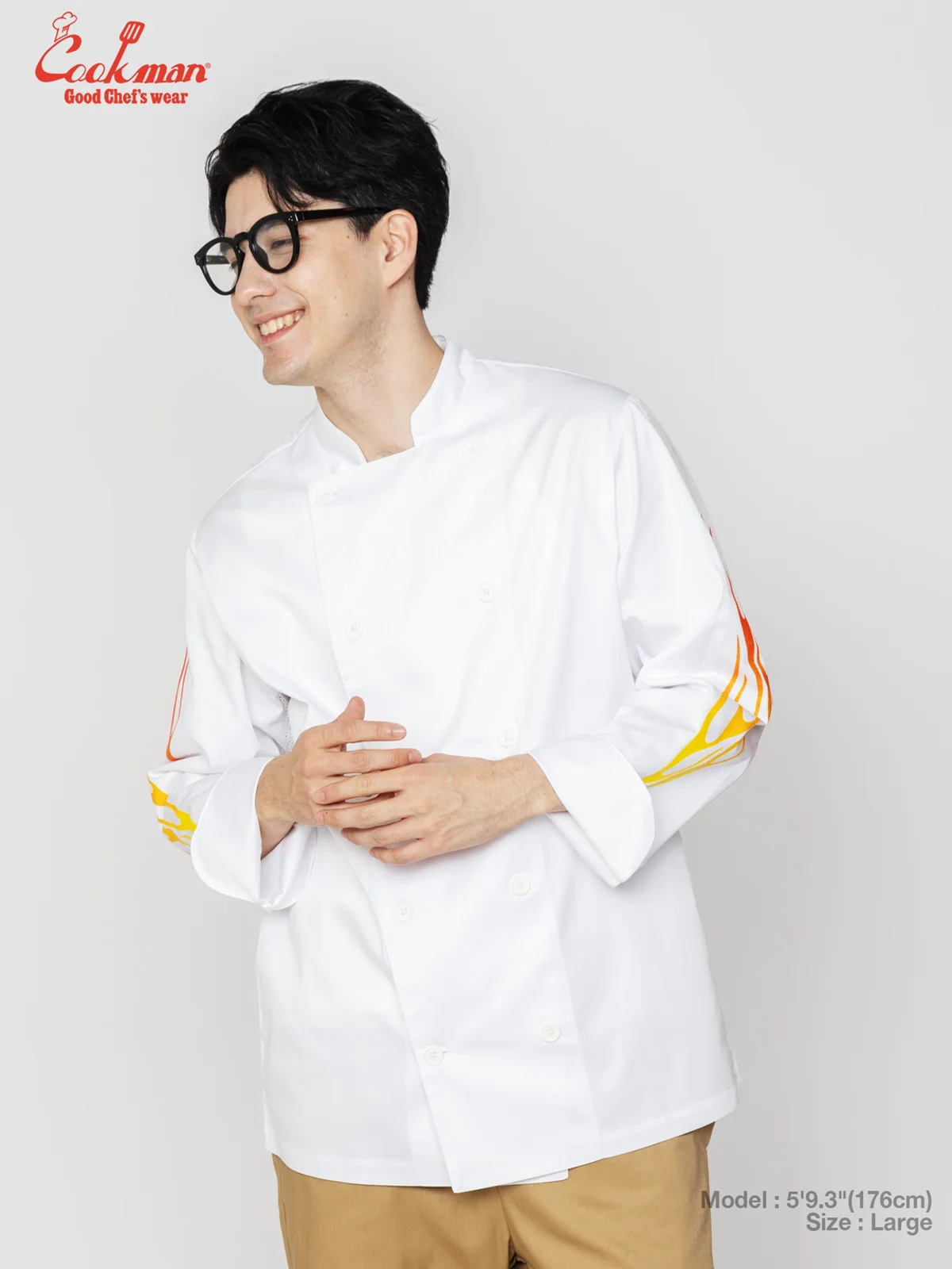 �����ե����� Chef Coat Long Sleeve Vented Gril White