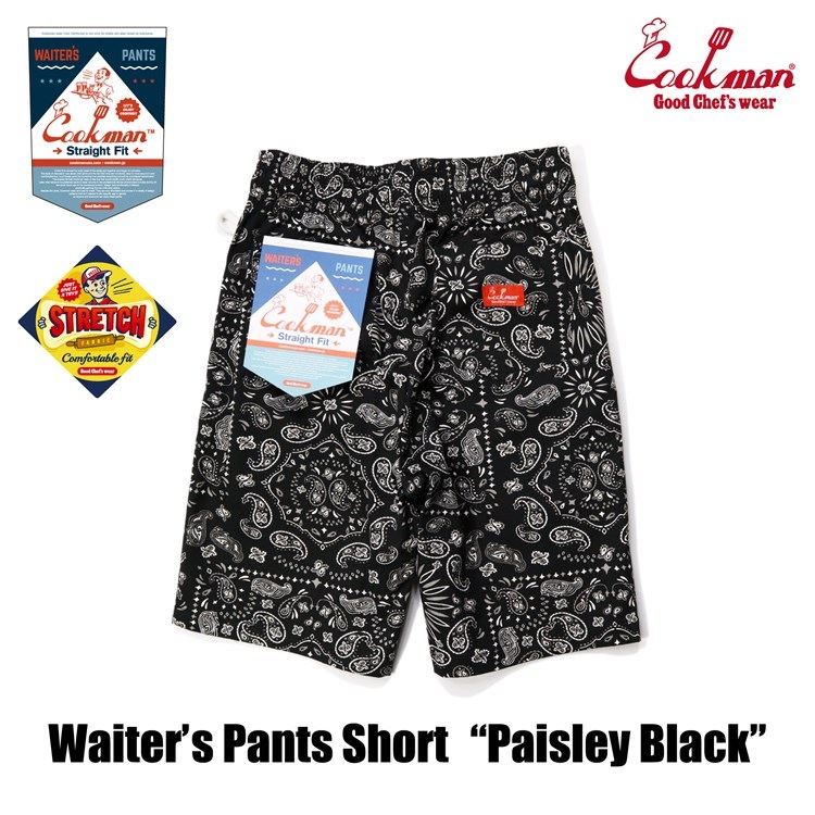 �������������ѥ�� Waiter's Pants Short Paisley Black