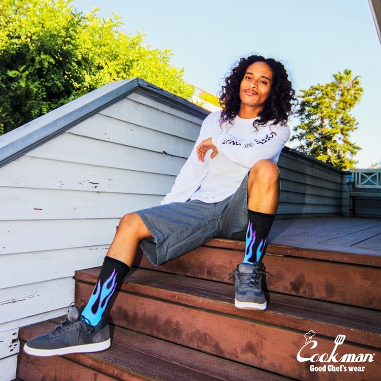 ���å��� Rib Crew Socks Flame Black Blue