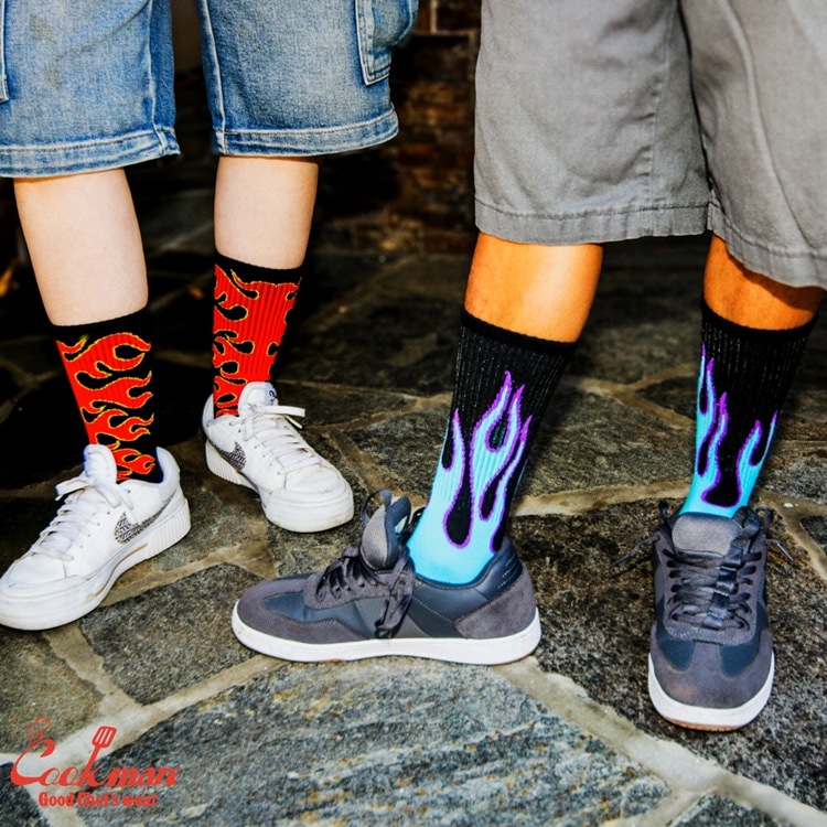 ���å��� Rib Crew Socks Flame Black Blue