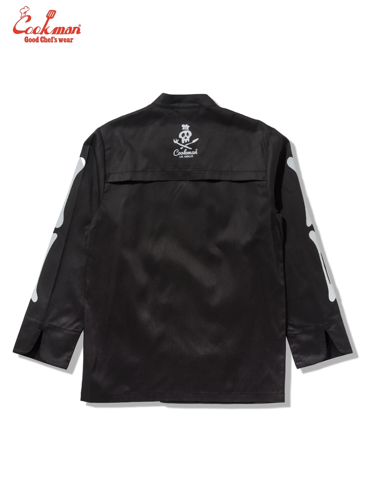 �����ե����� Chef Coat Long Sleeve Vented Skull Bone Black