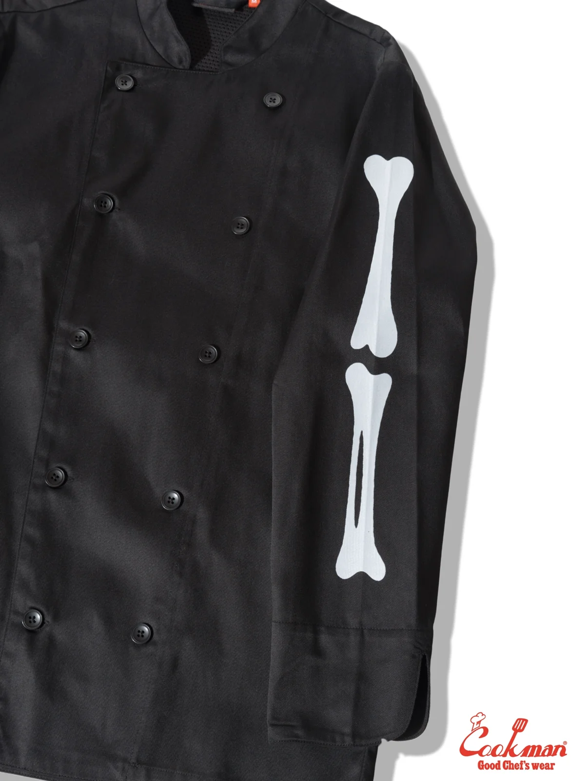 �����ե����� Chef Coat Long Sleeve Vented Skull Bone Black
