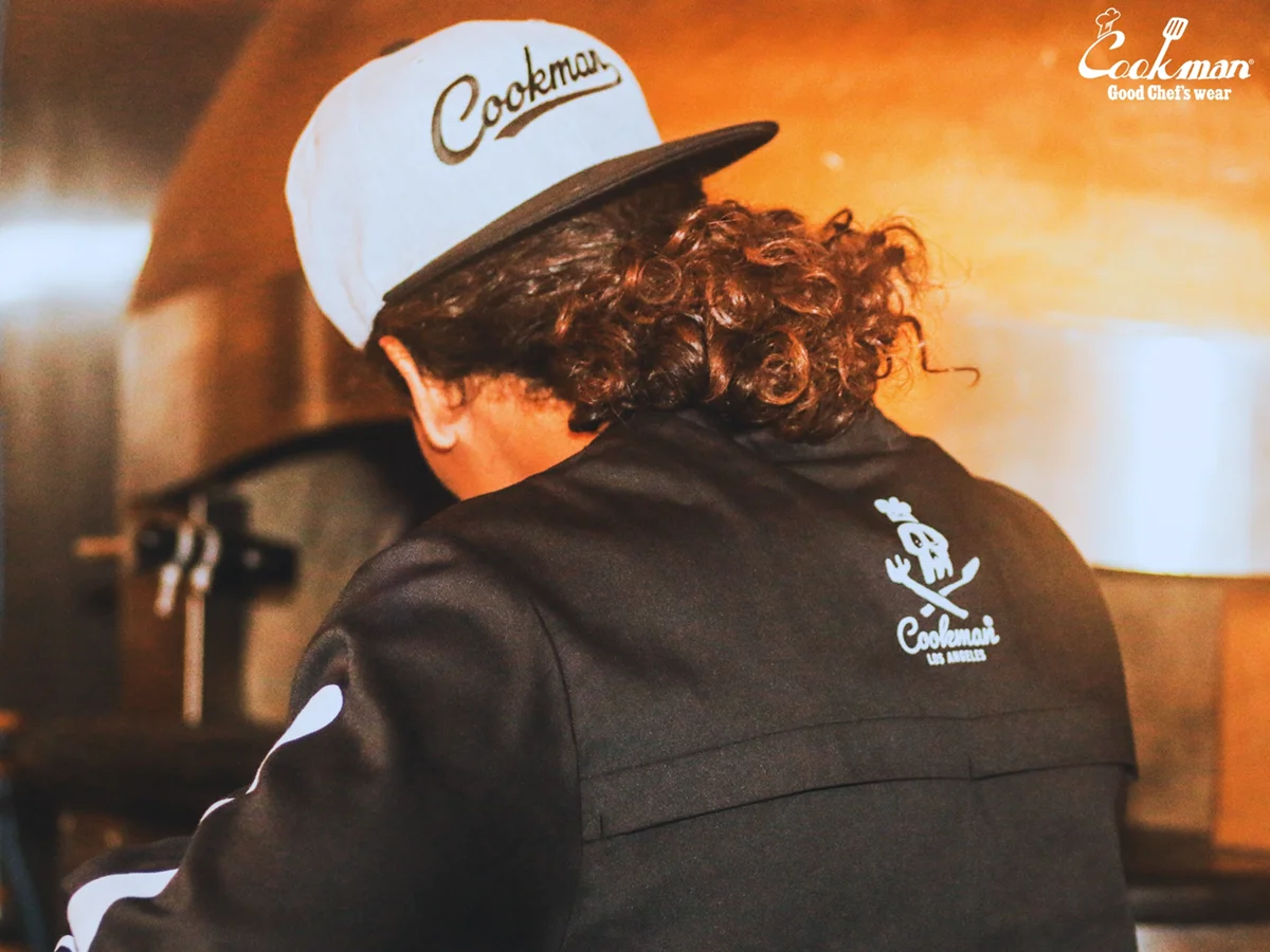 �����ե����� Chef Coat Long Sleeve Vented Skull Bone Black