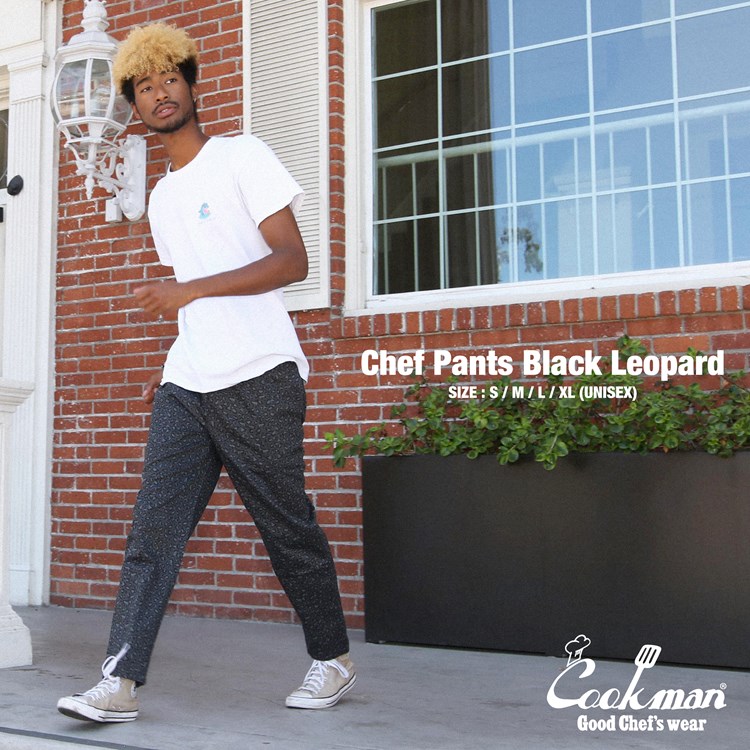 եѥ Chef Pants Black Leopard