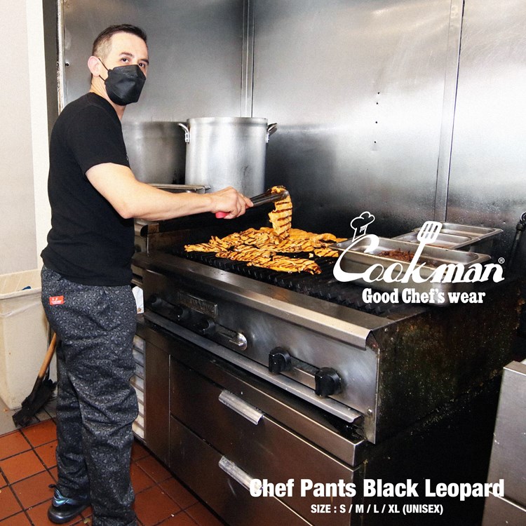 եѥ Chef Pants Black Leopard