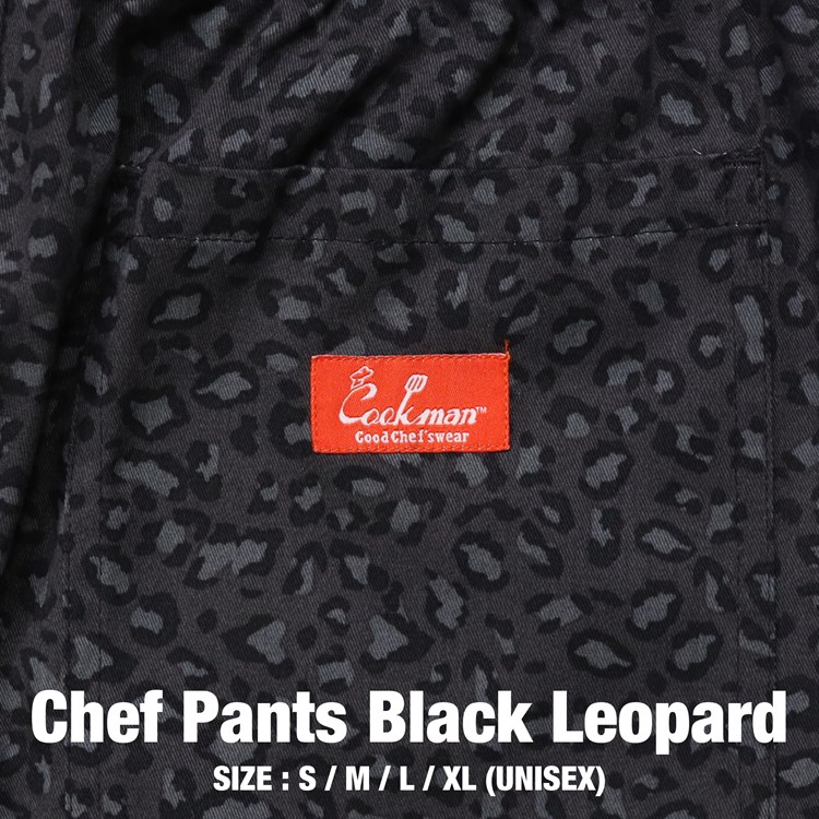 եѥ Chef Pants Black Leopard