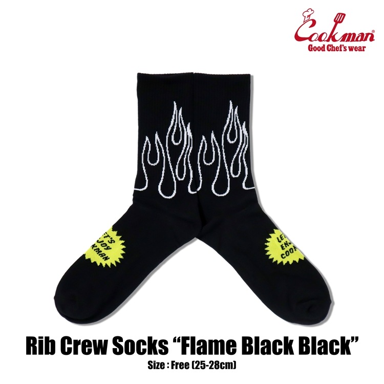 ���å��� Rib Crew Socks Flame Black Black
