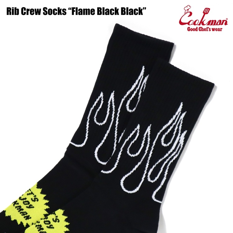 ���å��� Rib Crew Socks Flame Black Black