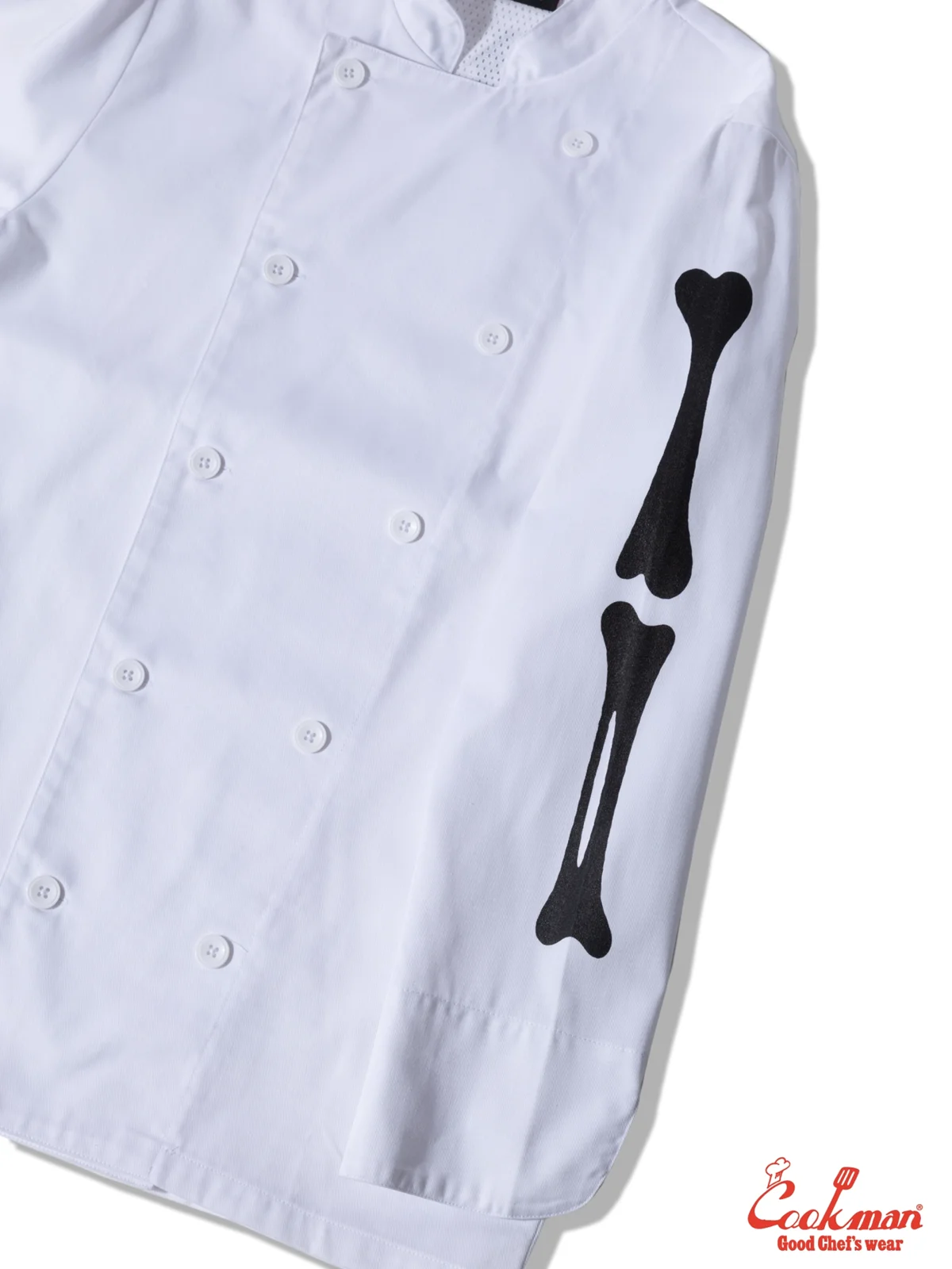 �����ե����� Chef Coat Long Sleeve Vented Skull Bone White