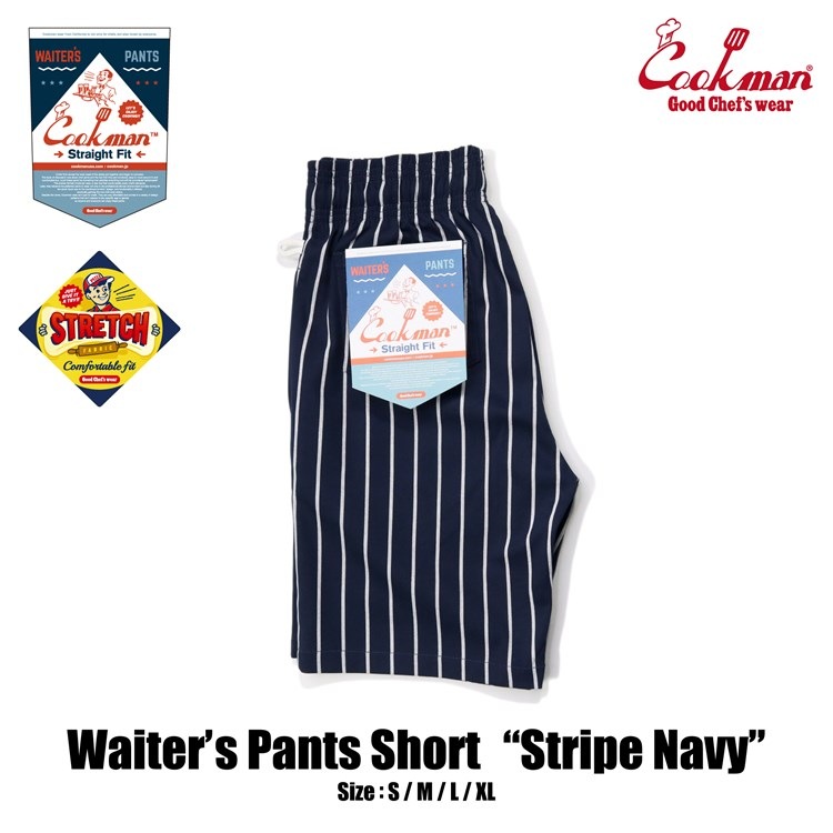 ѥ Waiter's Pants Short Stripe Navy