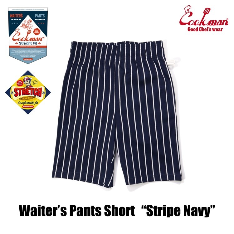 ѥ Waiter's Pants Short Stripe Navy