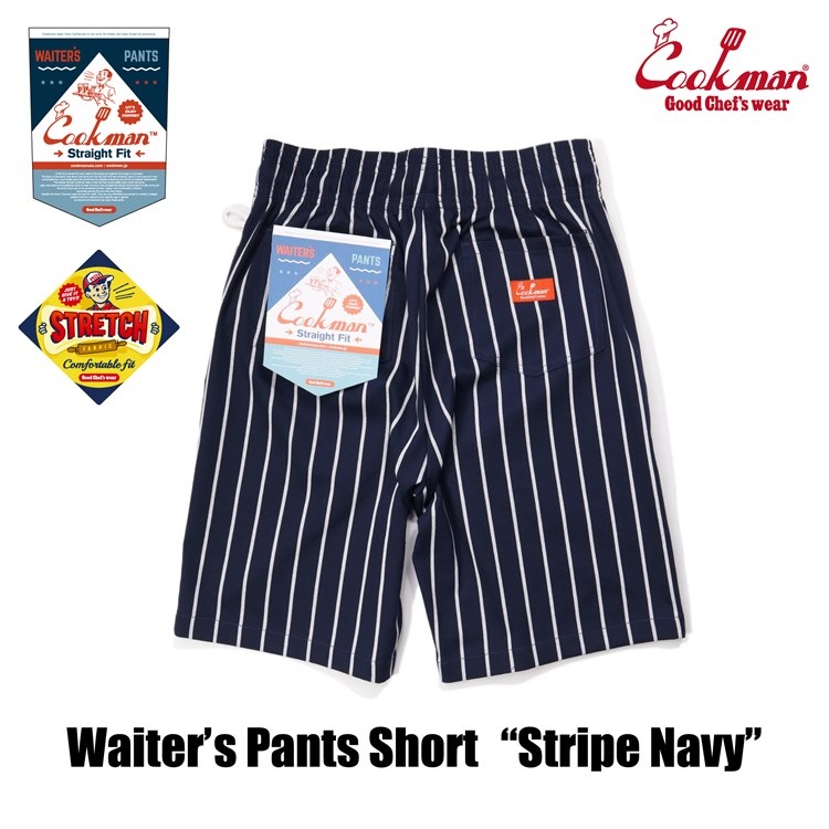 ѥ Waiter's Pants Short Stripe Navy