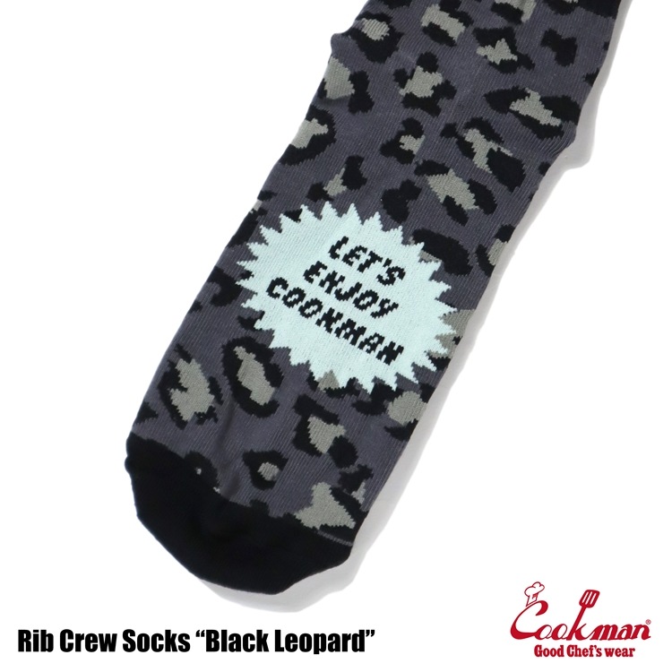 ���å��� Rib Crew Socks Black Leopard