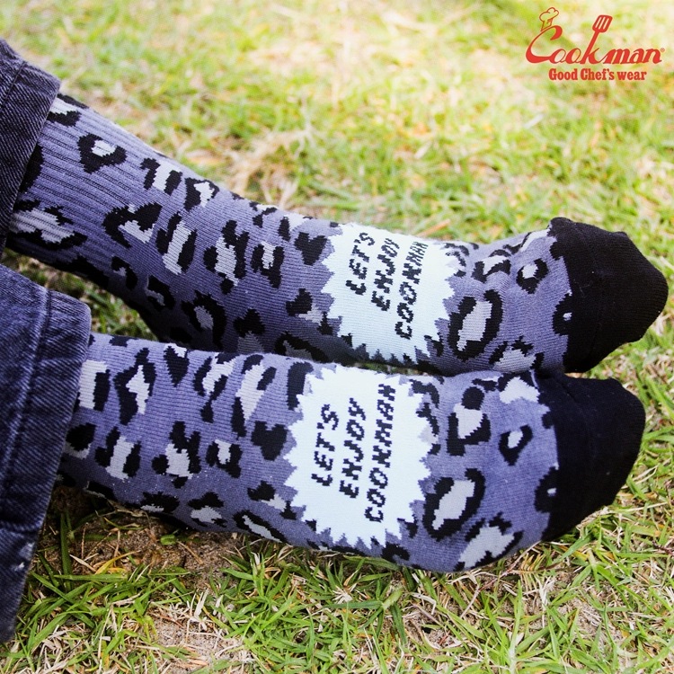���å��� Rib Crew Socks Black Leopard