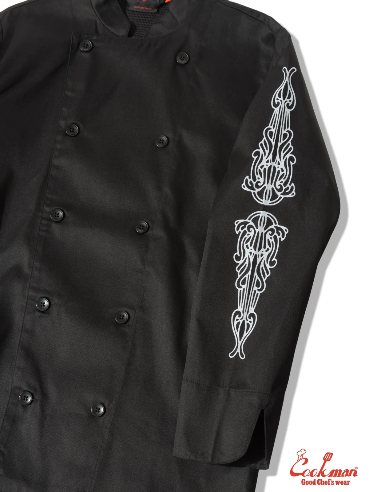 �����ե����� Chef Coat Long Sleeve Vented Cutlery Black