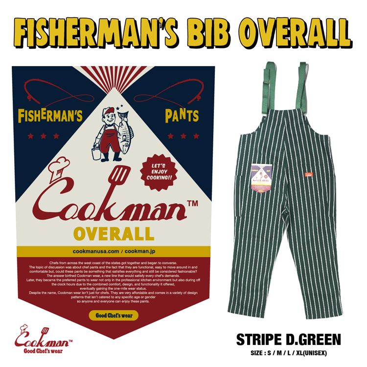 С Fisherman's Bib Overall Stripe Dark Green