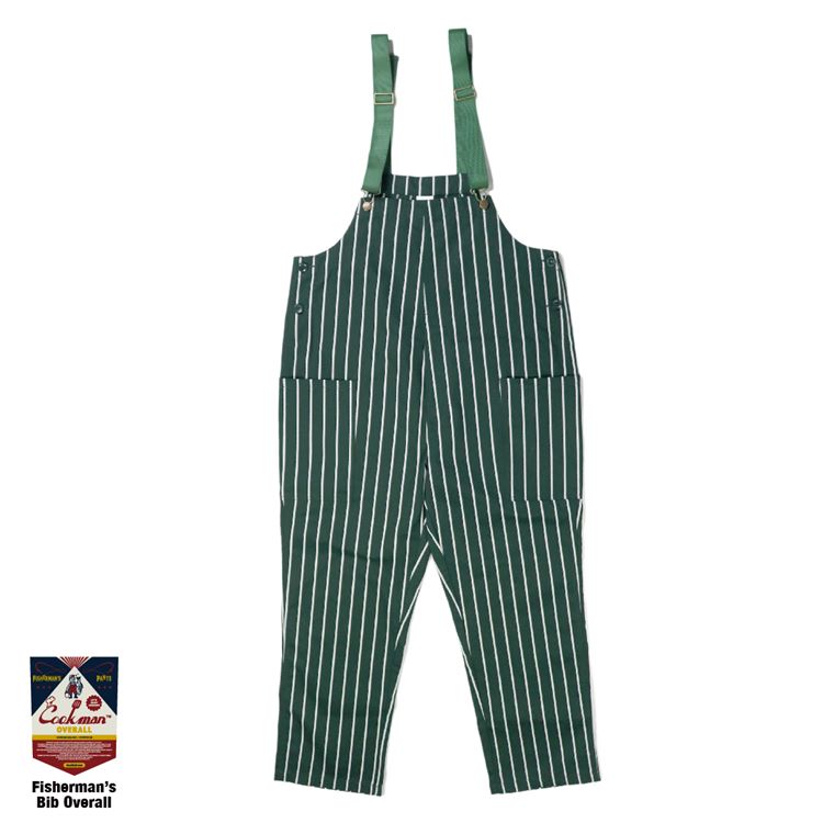 С Fisherman's Bib Overall Stripe Dark Green