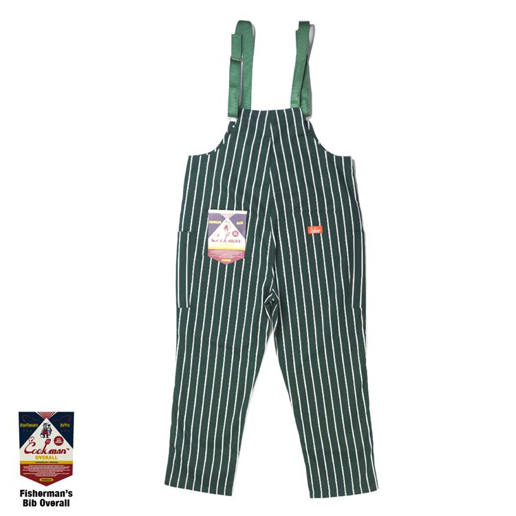 С Fisherman's Bib Overall Stripe Dark Green