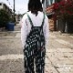 С Fisherman's Bib Overall Stripe Dark Green