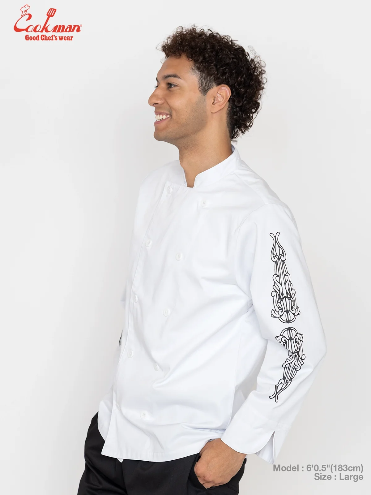�����ե����� Chef Coat Long Sleeve Vented Cutlery White