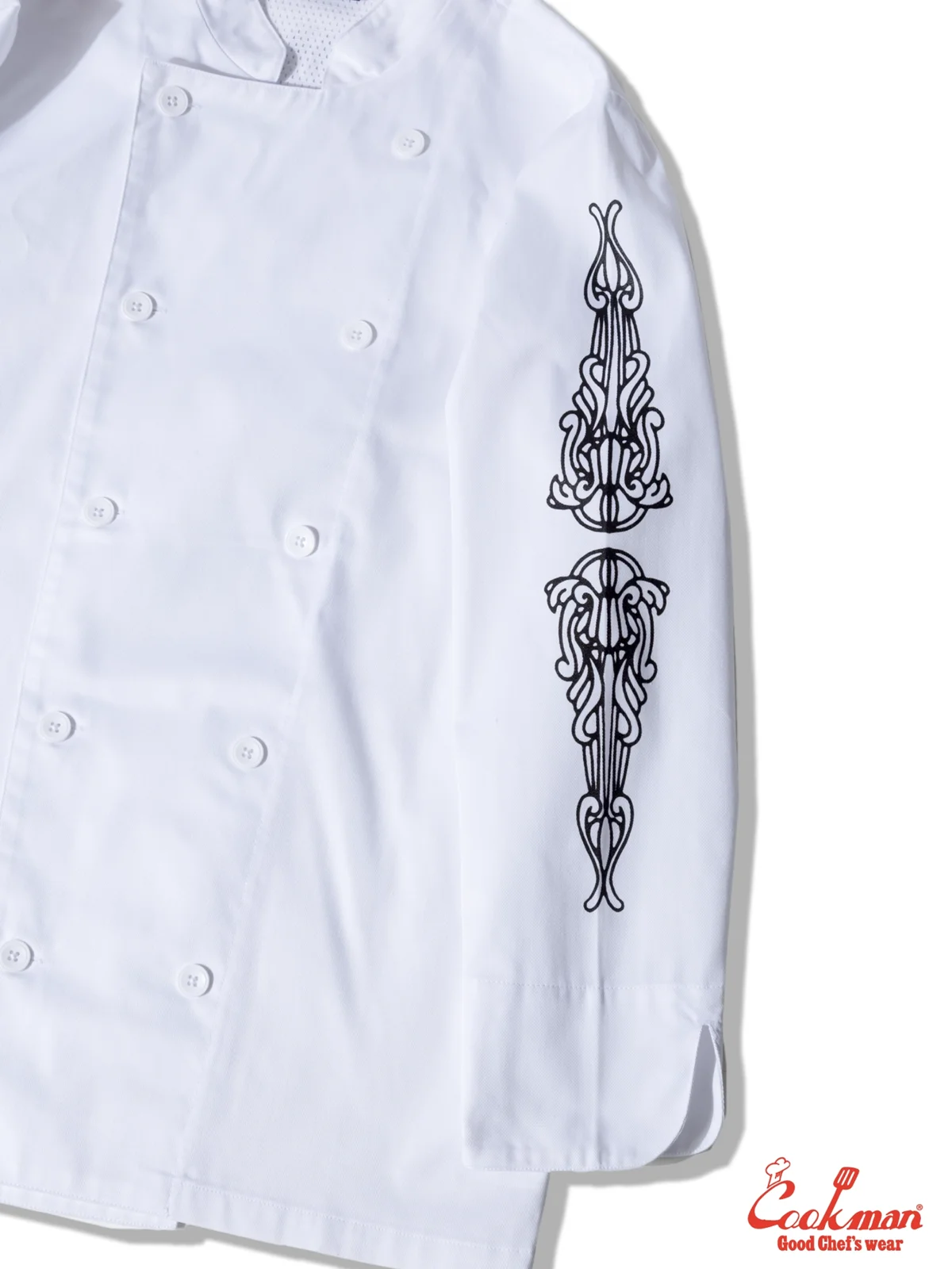 �����ե����� Chef Coat Long Sleeve Vented Cutlery White