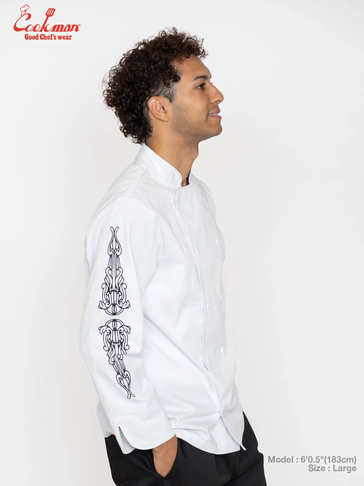 �����ե����� Chef Coat Long Sleeve Vented Cutlery White