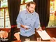 �����ե����� Chef Coat Long Sleeve Vented Gingham Navy