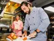 �����ե����� Chef Coat Long Sleeve Vented Gingham Navy