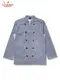 �����ե����� Chef Coat Long Sleeve Vented Gingham Navy