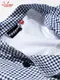 �����ե����� Chef Coat Long Sleeve Vented Gingham Navy