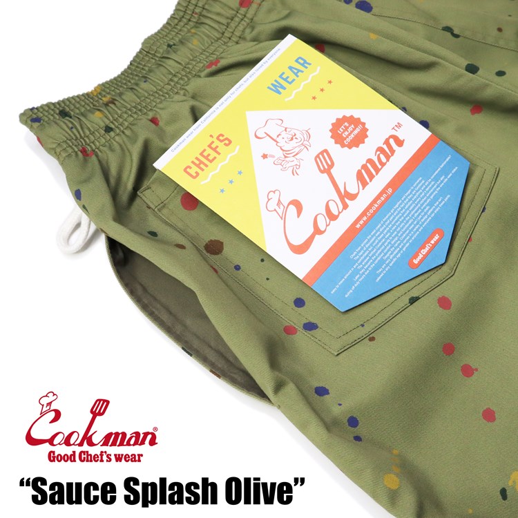 �����եѥ�� Chef Pants Short Sauce Splash Olive