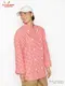 �����ե����� Chef Coat Long Sleeve Vented Gingham Red